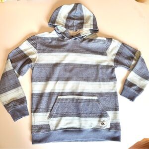 Quiksilver Blue and Light Blue Striped Boy’s  Hoodie, size L (14-16)